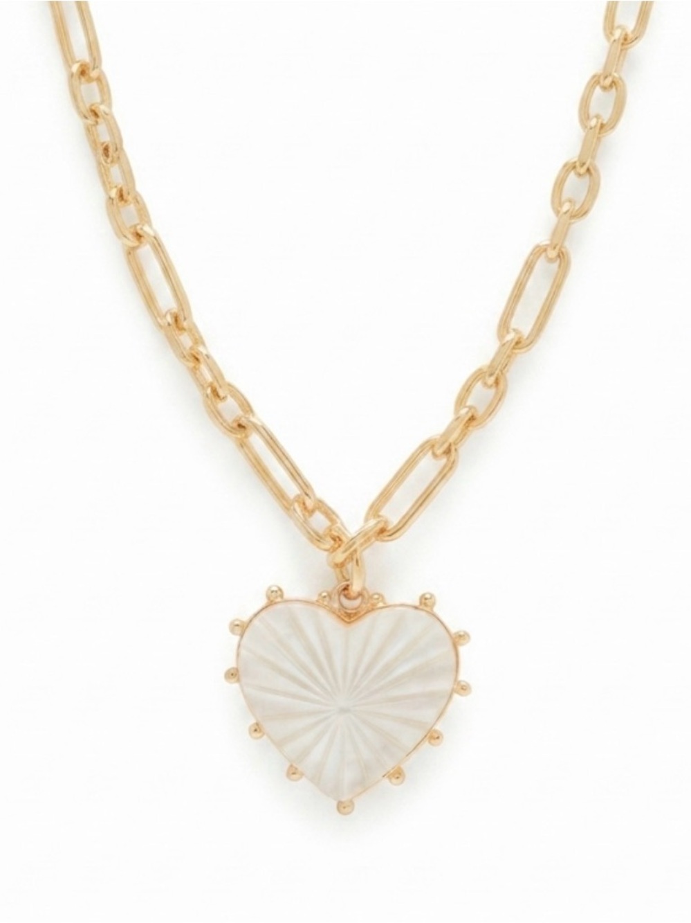 NWT ⚜️🤍⚜️ Camila Coelho Mother of Pearl Heart Pendant Necklace